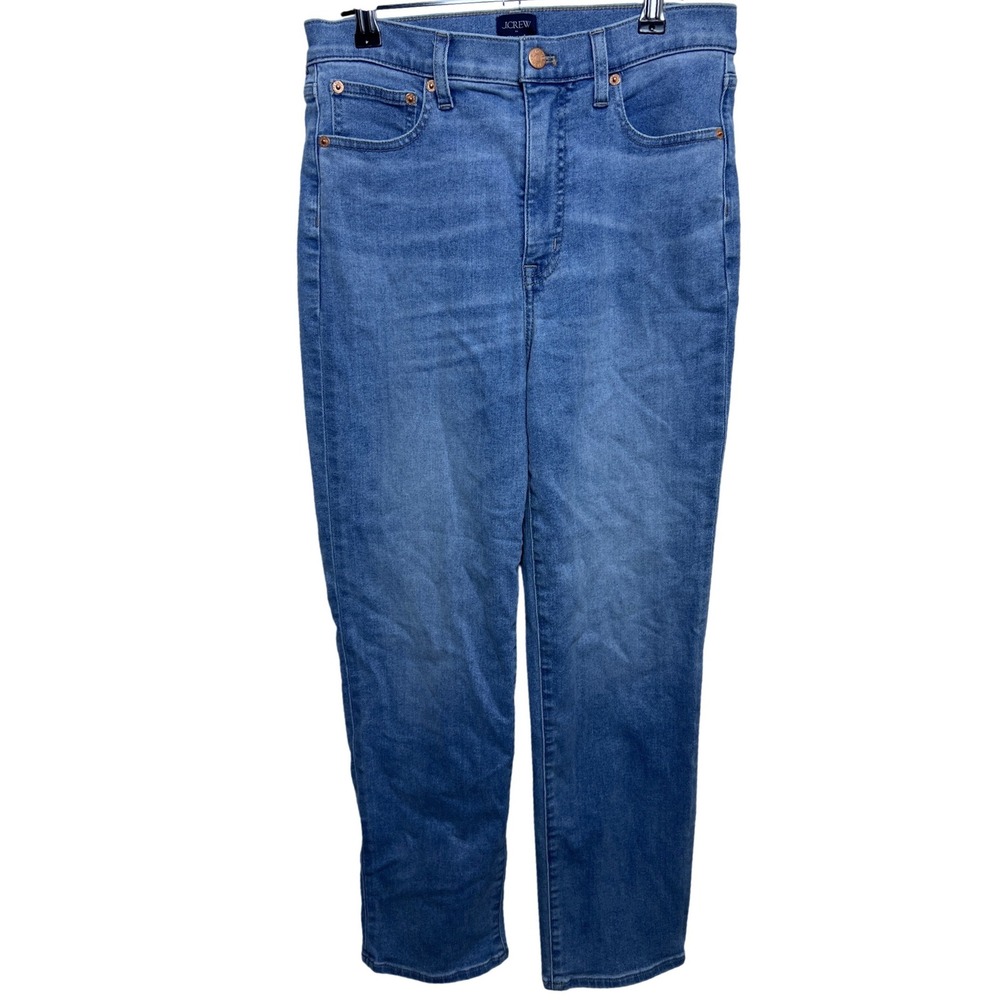 J.Crew Stovepipe High Rise Straight Leg Jeans M Wash Blue 28 Sustainable 
Women